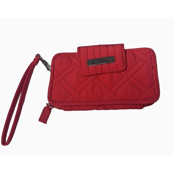 Vera Bradley Smartphone Wristlet ID Case Wallet 6x3 Red - Picture 1 of 9